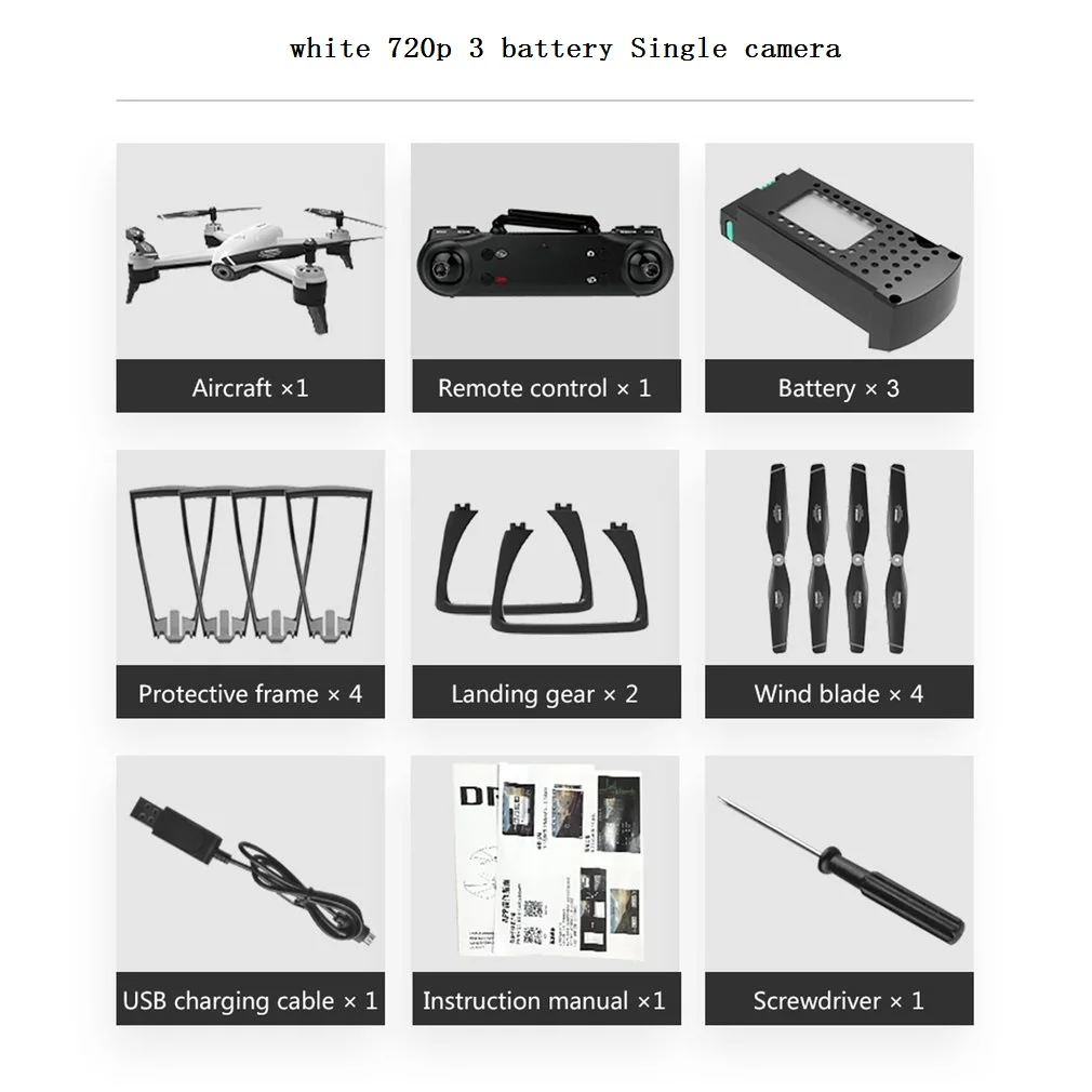 SG106 4K Радиоуправляемый Дрон Optische Stroom 1080P 720P HD Двойная камера в реальном времени антенна видео RC Квадрокоптер самолет вертолет Дрон - Цвет: 720P 3battery white