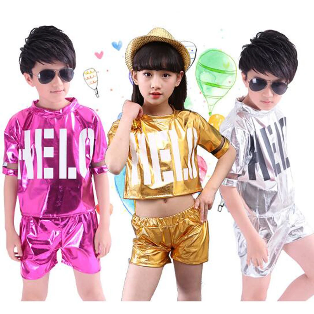 

BAZZERY Children Jazz Dance Costumes Boys Girls Hip-hop Modern Dance Performances Clothing Set Kids Jazzy Dance Wear Stagewear