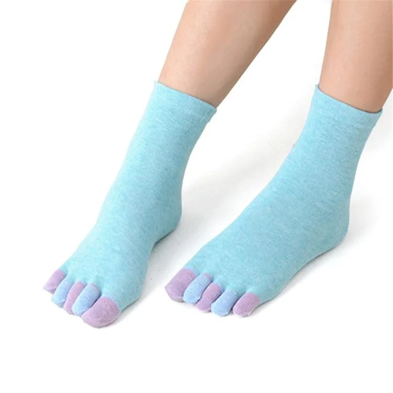 Womens Cotton Colorful Yoga Gym Non Slip Massage Toe Socks Full Grip With Socks Heel Invisible Elastic Dropshipping #K20 (5)