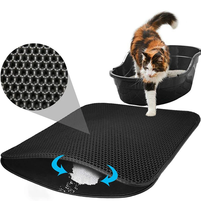 Double Layer Waterproof Cat Litter Mat Pad High Elasticity EVA Pet Cats Litter Trapper Mats