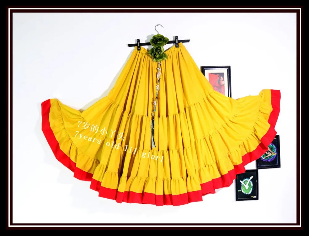 

4tiered 21yards100%cotton tribal belly dance skirt with border 9EX41