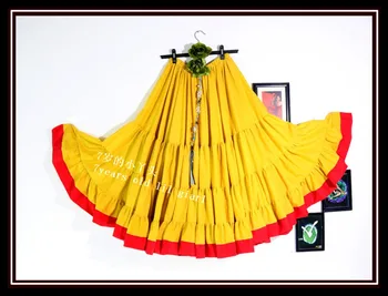 

4tiered 21yards100%cotton tribal belly dance skirt with border 9EX41