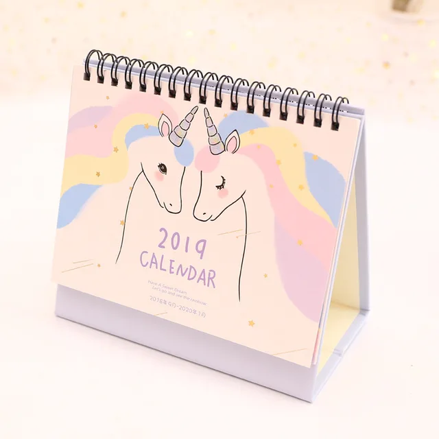2019 unicorn desktop paper calendar daily scheduler table planner scheduler organizer