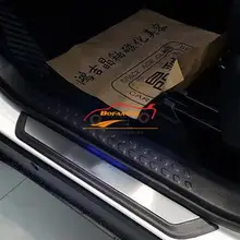 car sticker for toyota c-hr chr accessories 2016 2018 door sill trim scuff plate guard pedal cover car styling with logo 4pcs