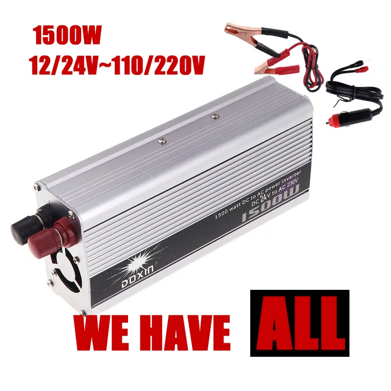 Buy Universal 1500W Car Power Inverter DC 12 24V to AC