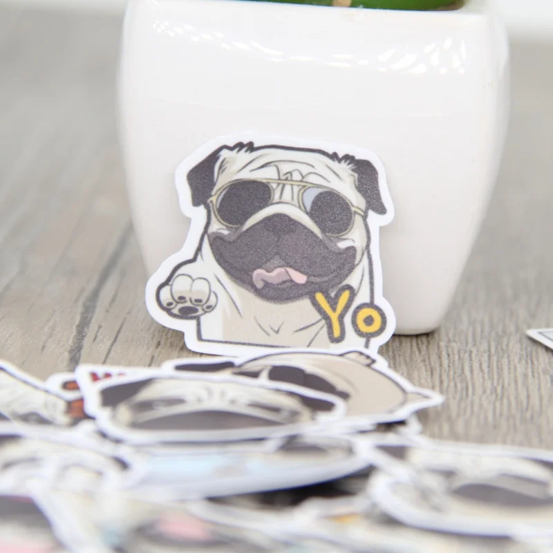 Stickers Pug Laptop Snowboard Home Decor Car Styling Decal 40 Pcs Stickers Pug Laptop Snowboard Home Decor Car Styling Decal 40 Pcs