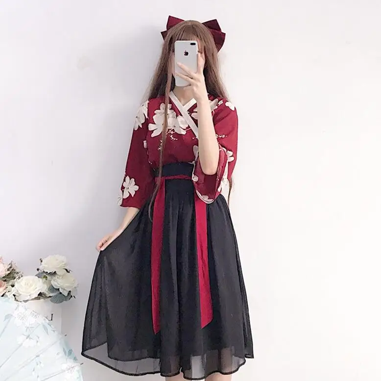 

Summer Chinese style sweet lolita sets retro printing lolita top+lolita skirt kawaii girl victorian skirt gothic lolita set loli