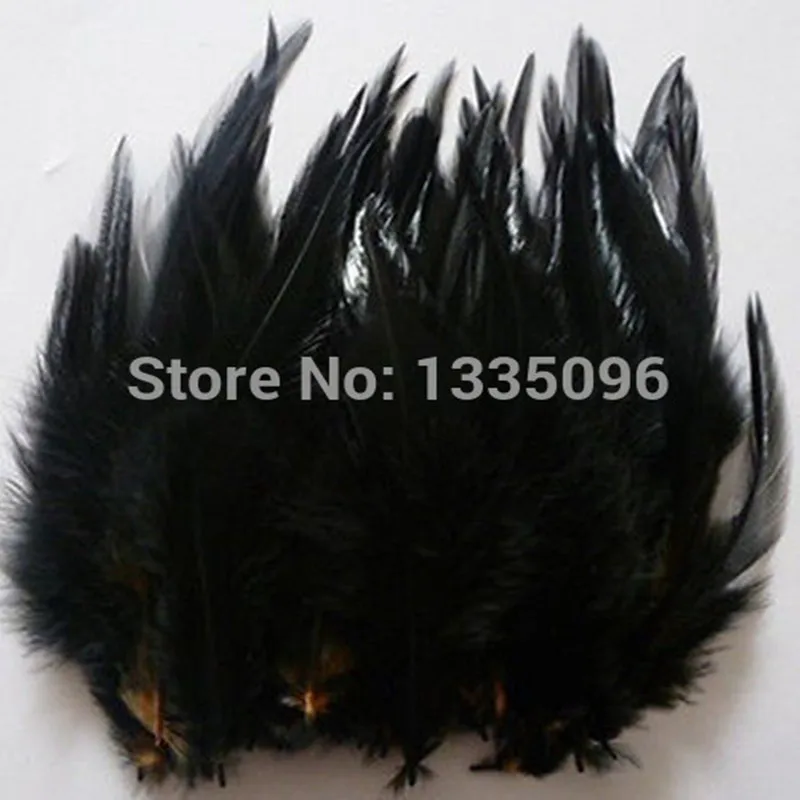 

Free shipping!Hot sales 200 PCS / 4-6 '9 to 15 cm black rooster saddle horn process feather mask sinamay hat/party