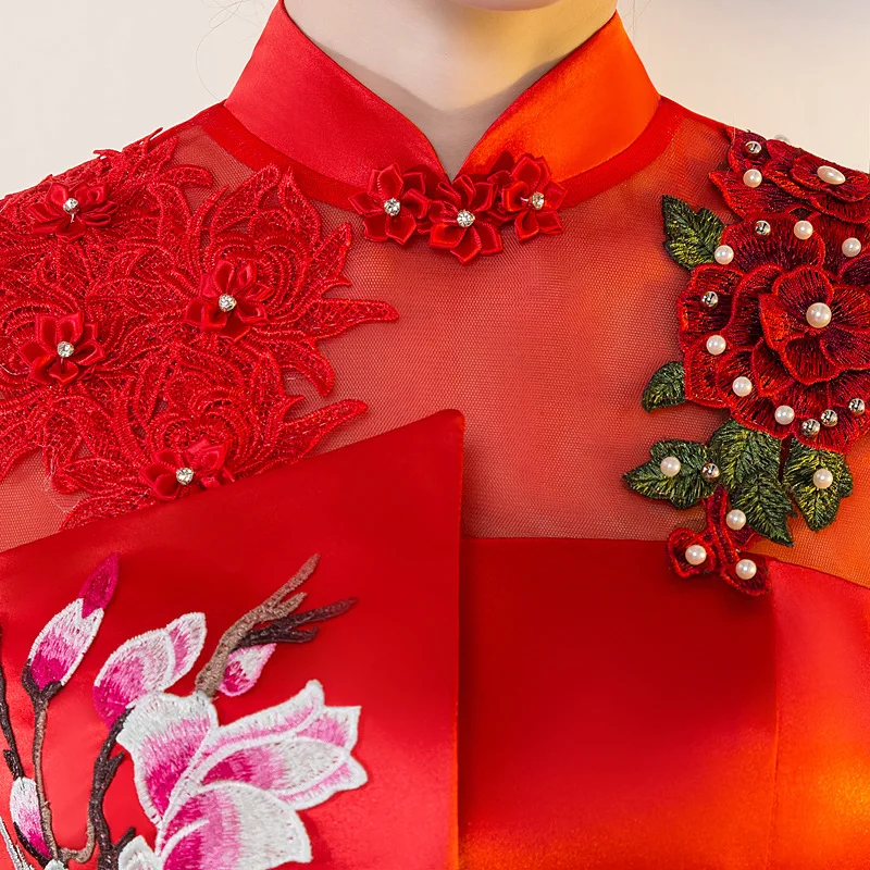 Современные Cheongsam Сексуальные Qipao женские длинные традиционные китайские платья восточные Свадебные платья вечернее платье женская Роба в восточном стиле