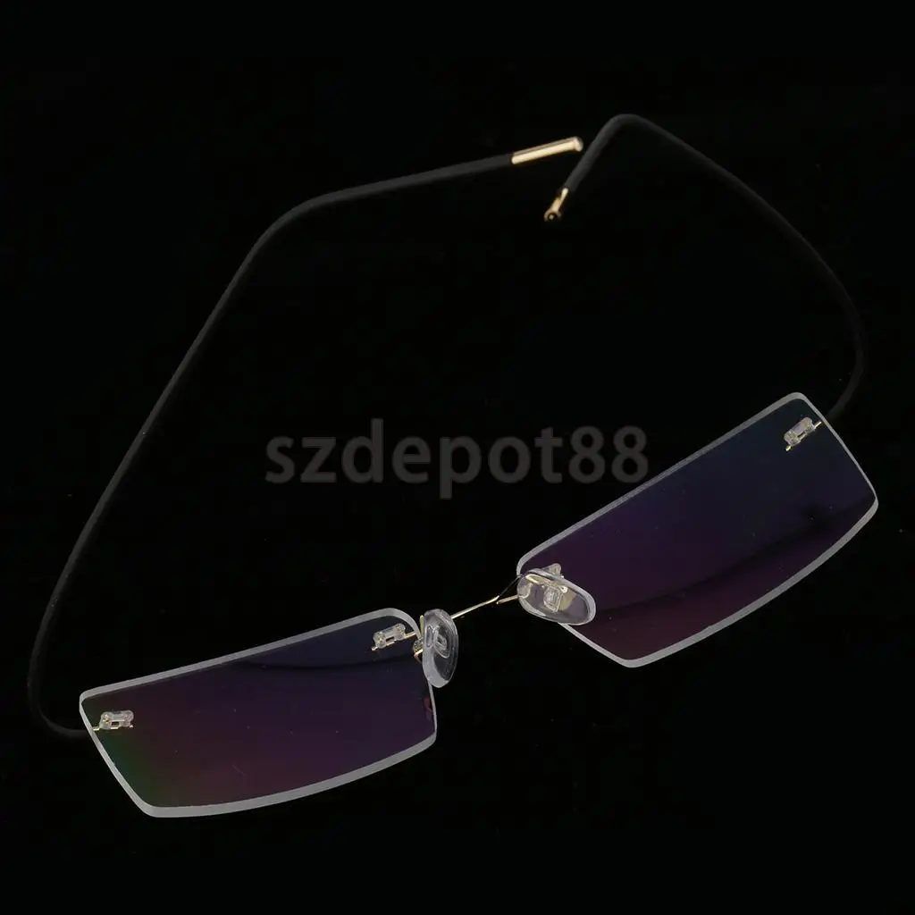 Гибкие очки без оправы металлический каркас очки для чтения оптические очки деловые очки оправа с прозрачными линзами
