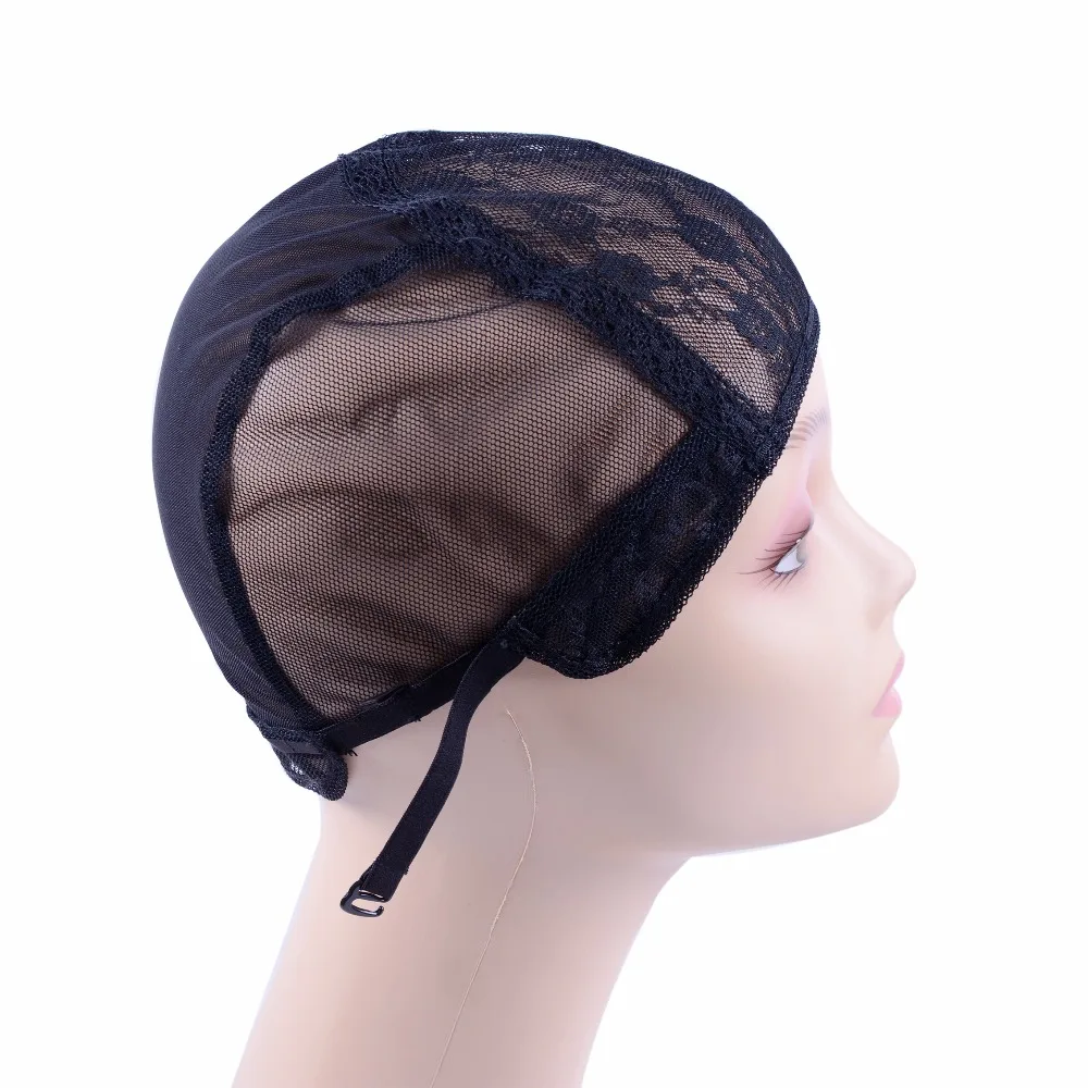 5 Pcs/Lot Double Lace Wig Caps For Making Wigs And Hair Weaving Stretch Adjustable Wig Cap Hot Black Dome Cap For Wig Hair Nets
