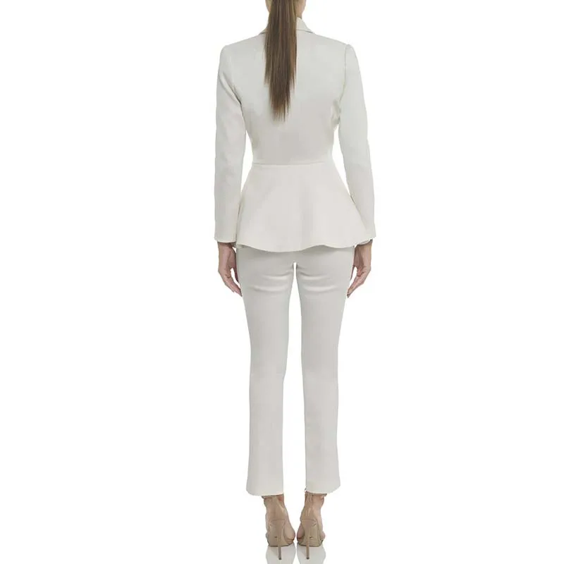 Max Spri Women Formal Pants Suits 2019 New Fashion Full Sleeve Notched Suits Wear To Work