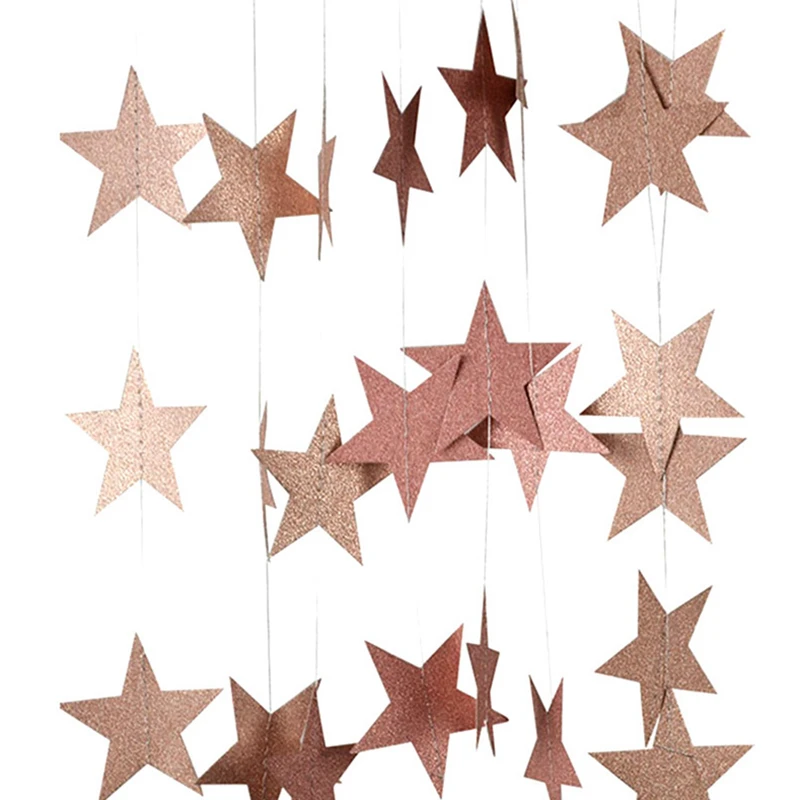 4M 7cm Paper Garland Star Shape String Banners Baby Shower Bunting Hanging Paper Happy Birthday Wedding Party Home Decoration 4M 7cm Paper Garland Star Shape String Banners Baby Shower Bunting Hanging Paper Happy Birthday Wedding Party Home Decoration