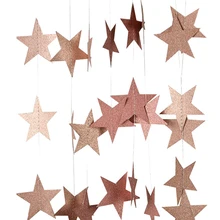 4M 7cm Papier Girlande Stern Form String Banner Baby Dusche Bunting Hängen Papier Glücklich Geburtstag Hochzeit Party Hause dekoration