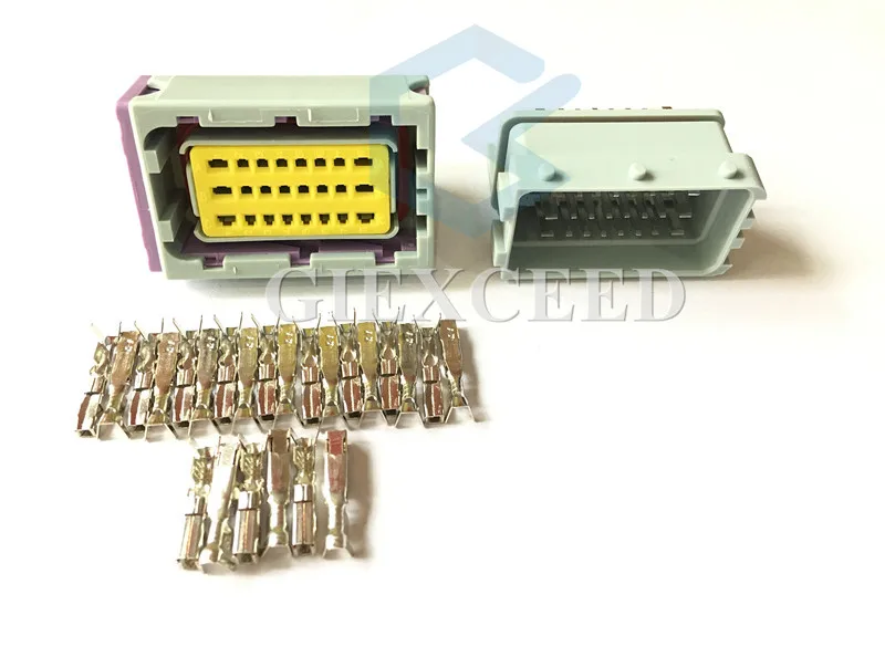 

24 Pin FCI HCCPHPE24BKA90F Automotive ECU Connector PCB Socket Grey Plug For Cars Auto Parts