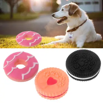 

Cookie Shape Pet Dog Toy Puppy Rubber Sound Interactive Chew Toys Cleaning Tooth bite chew resistance