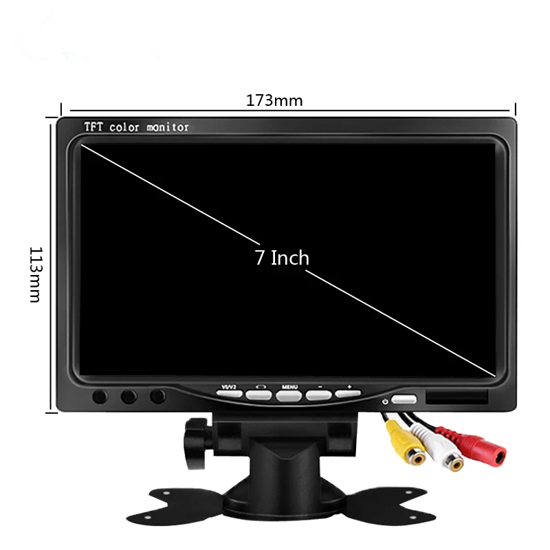 7 дюймов TFT lcd камера заднего вида монитор для автомобиля камера заднего вида s, автомобильный DVD, Serveillance камера с 2 видео входом AV вход s DC