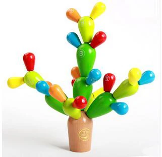

MamimamiHome Baby Block Toys Wooden Cactus Removable Balance Ability Montessori Educational Toys For Children Blocks