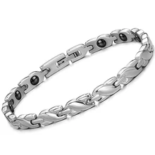 Classical Woman Health Care Bracelet Healing Stainless Steel Magnet Stone Bracelets Chain Link New Fashion Women Jewelry GS8379