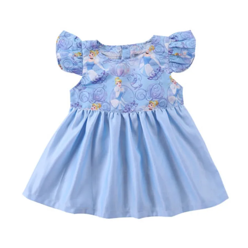 Для маленьких девочек платье принцессы с рукавами-крылышками цветочный праздничное платье летняя одежда красивое платье для маленьких девочек Сарафан От 6 месяцев до 4 лет