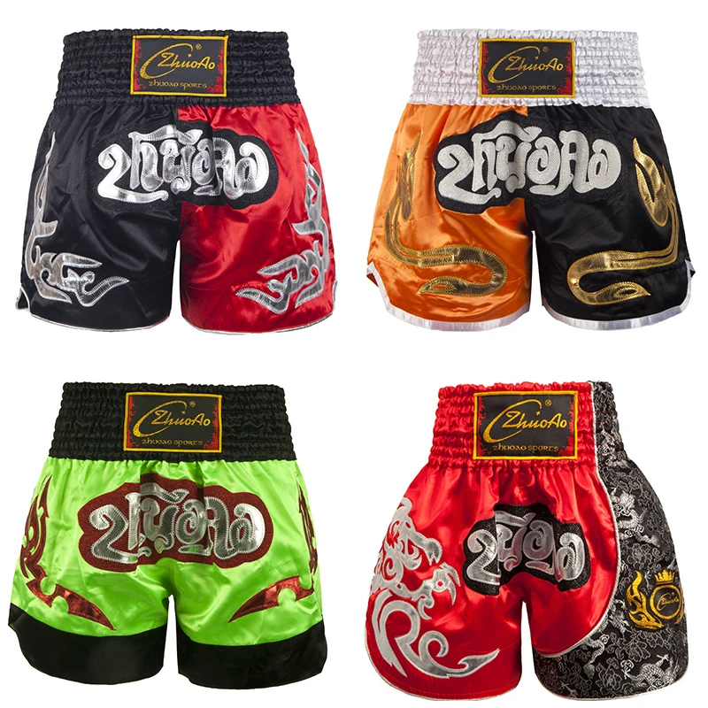 

Men Children Muay Thai Shorts Kick Boxing Shorts Kids Fight Trunks Mma Combat Sport Pants Gym Training Boxe Thai Kickboxing