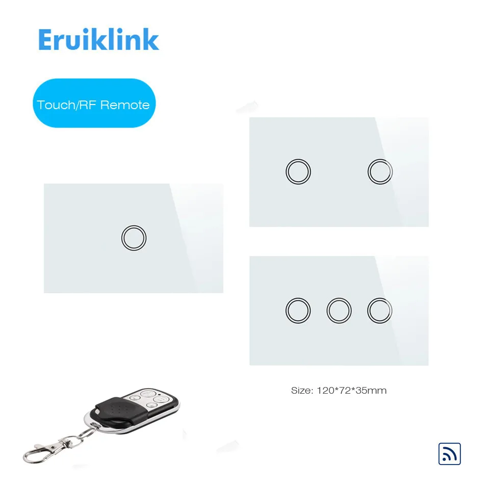 Interruptores e Relés nova eruiklink eua interruptor de Panel : Luxury Tempered Glass Panel