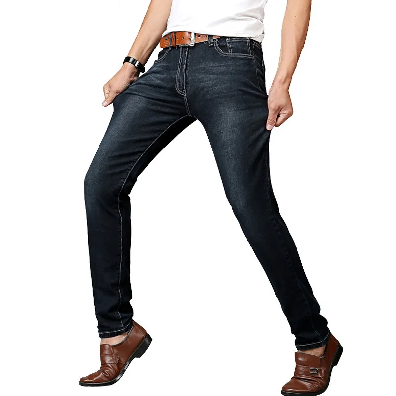 Plus Size big 40 42 44 46 48 Men Jean Straight Fit Brand Stretch Denim Pants 2020 Fashion Blue Black Jeans Trouser Male|jeans straight fit|brand men