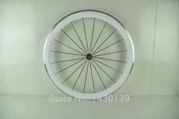 

1pair New 700C 50mm clincher rim Road bike carbon bicycle wheelsets with alloy brake surface +hub+aero spoke+skewers white color