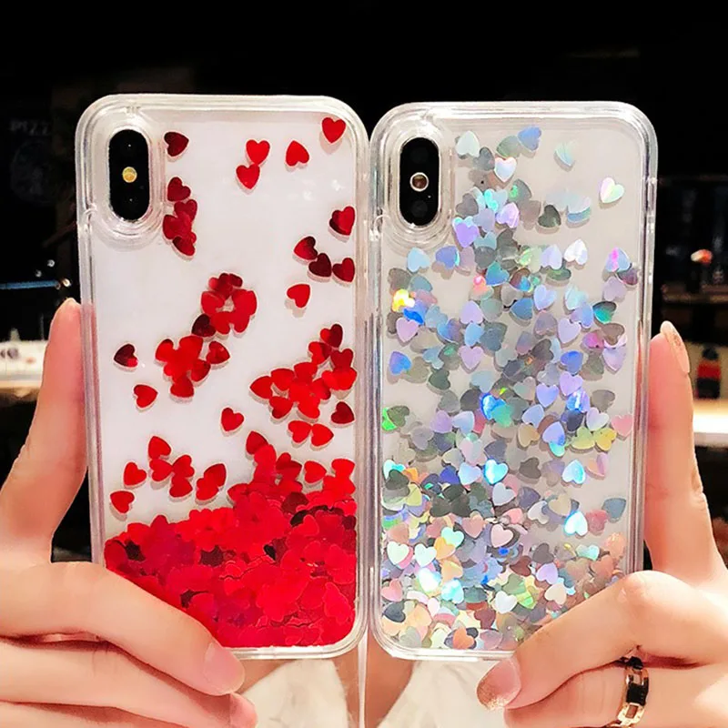 

Etmakit Phone Case Quicksand Moving Soft TPU Mobile Cover for iPhone 7 8 Plus HSJ-19