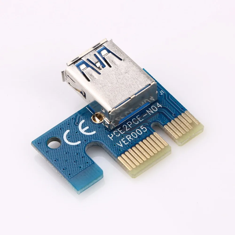60cm USB 3.0 PCIe Riser Card PCI-E Express 1x to 16x Extender Riser Card USB Adapter SATA 15Pin-6Pin Power Cable for BTC Mining