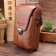 Новые Мужские поясные сумки из натуральной кожи высокого качества модный тренд мужской ремень крюк Сотовый/мобильный телефон чехол поясная сумка кошелек