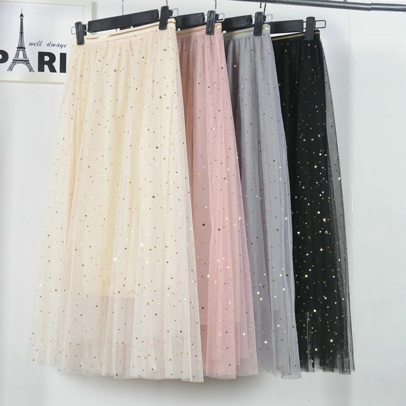 sequin top and tulle skirt