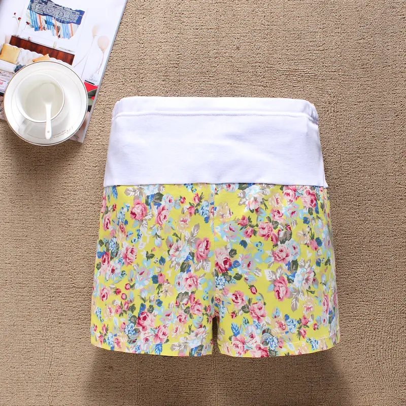 Новая летняя одежда для беременных женщин модные цветочные печатные живота Регулируемые Шорты многоцветные штаны для беременных