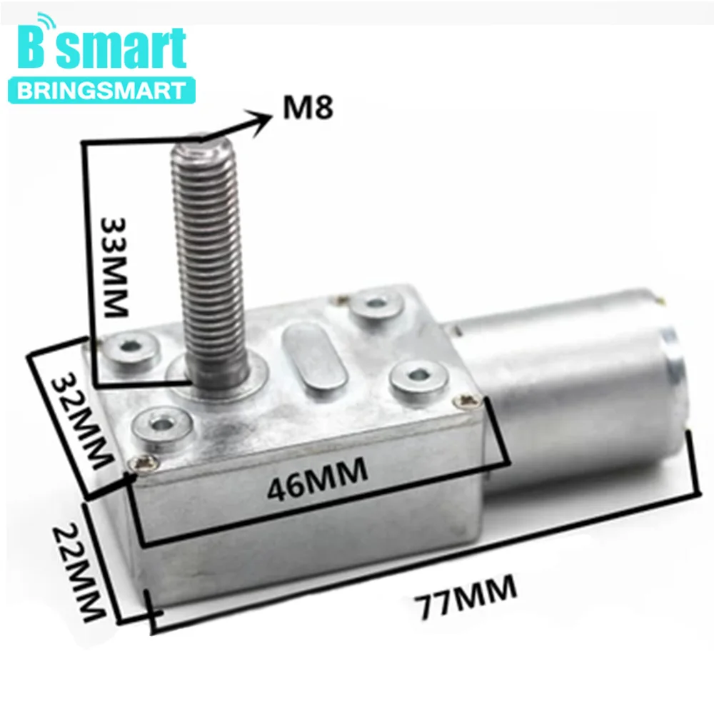 Bringsmart 6~ 150 об./мин M8 винтовой вал червячный мотор-редуктор 6~ 24 В Мини DC электрическая машина турбинный двигатель самоблокирующийся редуктор CW/CCW