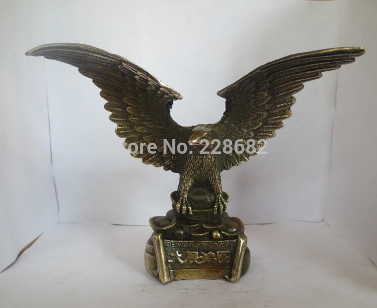 

Metal Crafts Home Decoration Crafts Chinese Old Copper Carved Flying Eagle Sculpture/chinese Feng Shui Eagle Statue