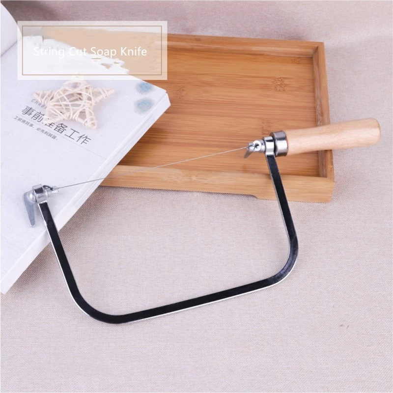 

GOOD Soap Kits Soap Loaf Wooden Stainless Steel String Cutter Saw Cutting Knife Blade With 3 Strings for Soap Candle Wax Making