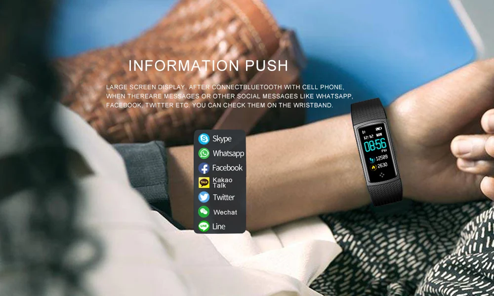 LEMFO LT01 Fitness Bracelet Wristbands  Color LCD Screen Smart Band IP67 Waterproof Fitness Bracelet Heart Rate Monitor Ativity Tracker (5)