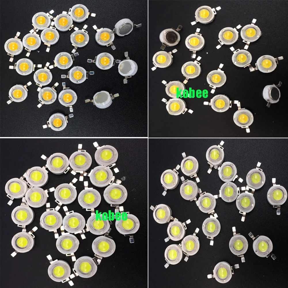 Lot 1000pcs 1W 3W Cool Pure White Warm White Cold White 200260LM LED