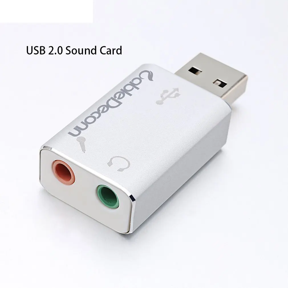 

Portable Compact 3D Audio Card USB 2.0 Mic / Speaker Adapter 7.1 CH Surround Sound for PC for Windows XP for Win 7/ 8