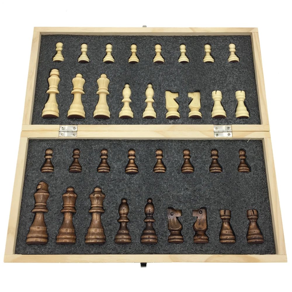 

Chess Wooden Case Folding Table With Magnetic Travel Games Board Size 34 cm x 34 cm Large Chess Tournament Sets Gifts For Men