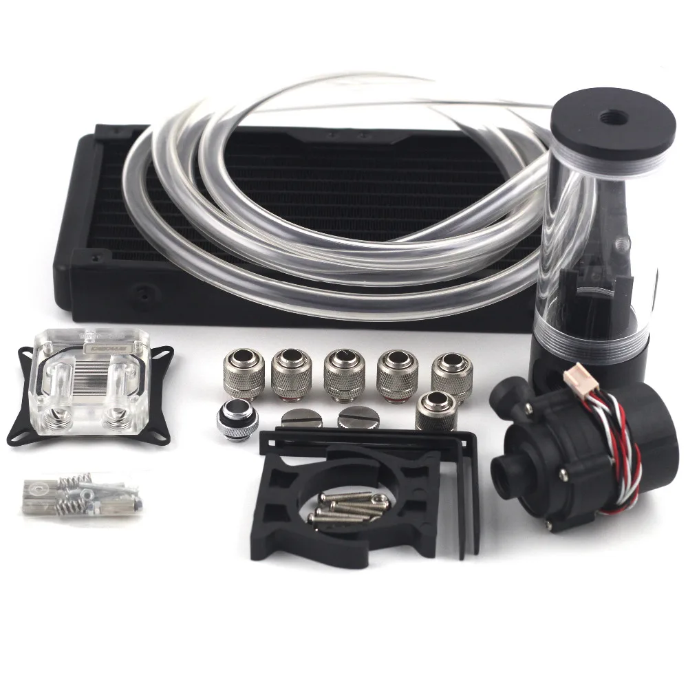Набор водяного охлаждения медный радиатор 240B насос SC600 бак 190 мм трубка 2 м блок