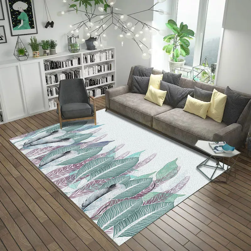 Скандинавские геометрические перьевые 3D ковры для гостиной спальни коврики для детской комнаты игровой коврик для ползания Диванный кофейный столик нескользящий мат - Цвет: 43