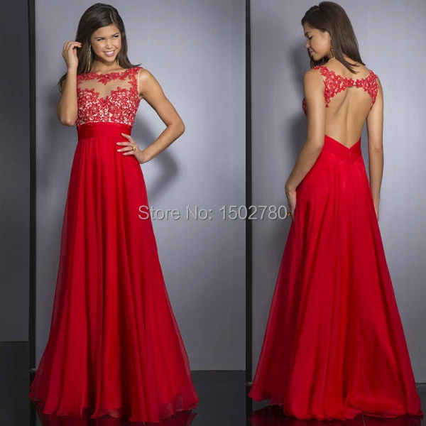 Red lace top prom dress Clearance
