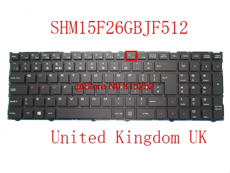 Клавиатура для ноутбука челнок SHM15F36GBJF51 SHM15F26GBJF51 SHM15F26GBJF511 SHM15F26GBJF512 MP-12C96GB-F515 82R-15A040-4064 UK