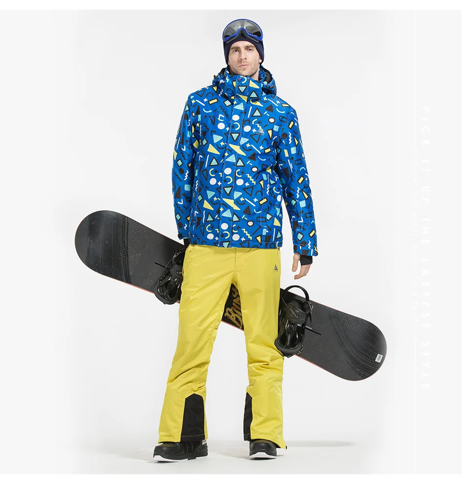Вектор бренд лыжный костюм Для мужчин теплые зимние ветрозащитные Водонепроницаемый Лыжный спорт куртка и брюки уличные зимние комплект сноуборд HXF70012