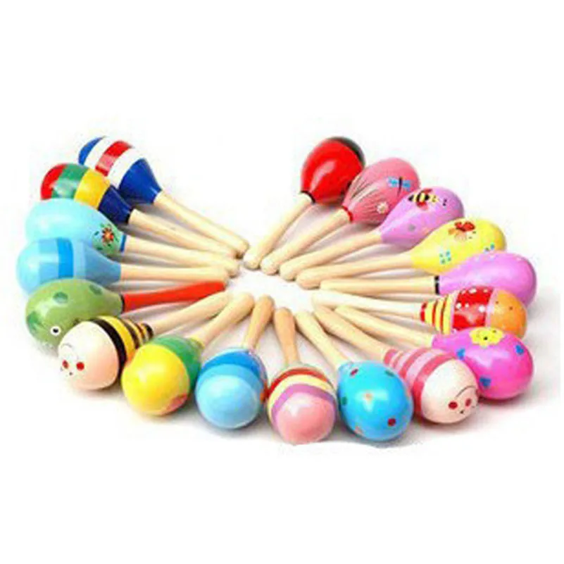 1 шт. Детские деревянный шар игрушка-погремушка песок Молотки Погремушка обучения ударный музыкальный инструмент для ребенка 0-12 месяц Горячий