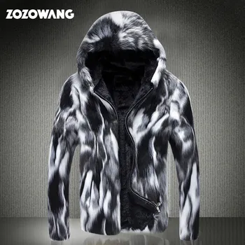 

ZOZOWANG 2020 winter faux fur coat men wild personality thick fur Jacket Leather grass Male windbreaker Fox thick Plus Size 6XL