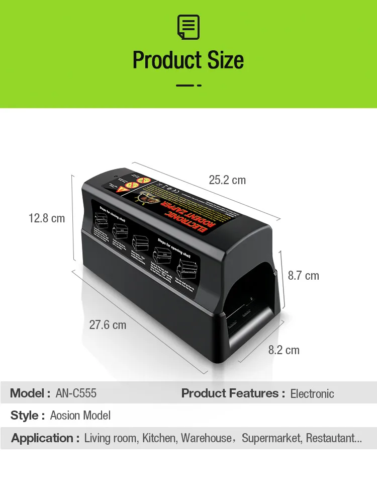 Купить Aosion борьба с вредителями электрическая мышь Мыши Крысы ловушка уничтожитель крыс zapper(получил тараканов репеллент бесплатно