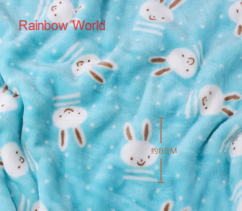 

Print blue rabbit microfiber fabric High Quality super soft velboa for DIY sewing toys sofa material velvet(180*100cm)