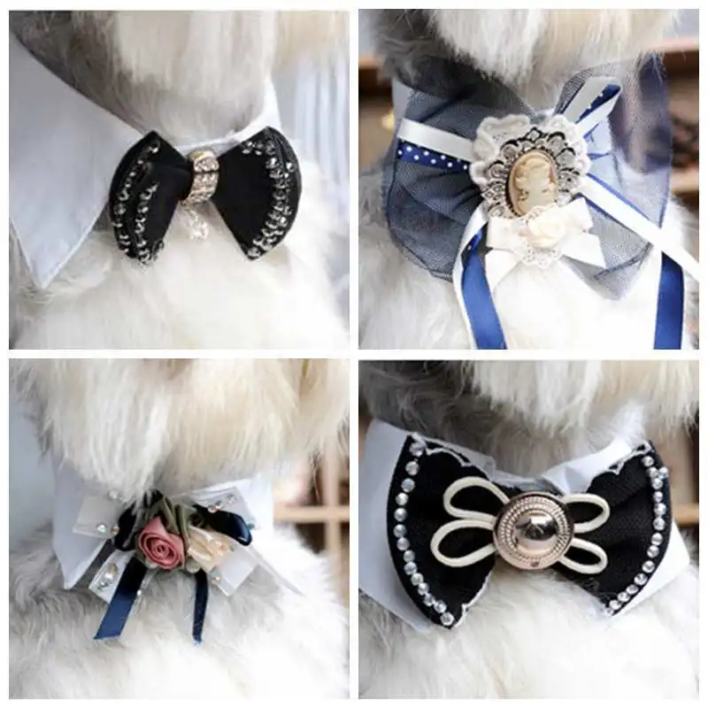 

[MPK Cat Collars] Jeweled Bow Tie for Cats and Small Dogs, 4 Designs Available